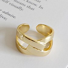 New Authentic 925 Sterling Silver X Shape Crossed Open Rings for Women Fashion Jewelry