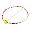 Beaded Necklace Bohemian Short Chain Necklace Smile Colorful Rice Bead Popular Necklace Necklaces for Women