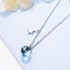 Beautiful Female Exquisite 925 Sterling Silver Jewelry Star And Blue Ball Crystal Clavicle Chain Pendant Necklaces for Women