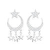 Big Zirconia Moon Stars Drop Earrings For Women CZ Star Tassel Dangle Earrings Geometric Party Earring Gifts Jewelry