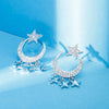 Big Zirconia Moon Stars Drop Earrings For Women CZ Star Tassel Dangle Earrings Geometric Party Earring Gifts Jewelry