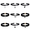 Black Velvet Ribbon Choker Necklace Cool Punk Goth Gothic Leather Collar Choker Harajuku Star Snowflake Heart Clavicle Chain