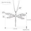 Black White Ivory Stone Crystal Big Dragonfly Pendant Necklace For Woman 3 Layer Long Sweate Chains Necklace Elegant Jewelry