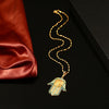 Blue Stone Fatima Hand Pendant In Gold Slid Chain Necklace Pendant for Women Arabic Muslim Lucky Jewelry for Bridal