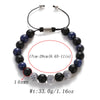 Blue Tiger Eyes Beads Weaving Bracelet Homme Men CZ Ball Beads Adjustable Bracelet Men