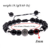 Blue Tiger Eyes Beads Weaving Bracelet Homme Men CZ Ball Beads Adjustable Bracelet Men