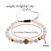 Blue Tiger Eyes Beads Weaving Bracelet Homme Men CZ Ball Beads Adjustable Bracelet Men