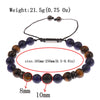 Blue Tiger Eyes Beads Weaving Bracelet Homme Men CZ Ball Beads Adjustable Bracelet Men