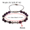 Blue Tiger Eyes Beads Weaving Bracelet Homme Men CZ Ball Beads Adjustable Bracelet Men