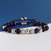 Blue Tiger Eyes Beads Weaving Bracelet Homme Men CZ Ball Beads Adjustable Bracelet Men
