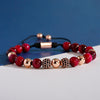 Blue Tiger Eyes Beads Weaving Bracelet Homme Men CZ Ball Beads Adjustable Bracelet Men
