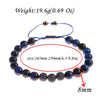Blue Tiger Eyes Beads Weaving Bracelet Homme Men CZ Ball Beads Adjustable Bracelet Men