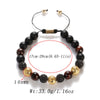 Blue Tiger Eyes Beads Weaving Bracelet Homme Men CZ Ball Beads Adjustable Bracelet Men