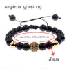 Blue Tiger Eyes Beads Weaving Bracelet Homme Men CZ Ball Beads Adjustable Bracelet Men