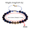 Blue Tiger Eyes Beads Weaving Bracelet Homme Men CZ Ball Beads Adjustable Bracelet Men