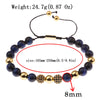Blue Tiger Eyes Beads Weaving Bracelet Homme Men CZ Ball Beads Adjustable Bracelet Men