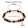 Blue Tiger Eyes Beads Weaving Bracelet Homme Men CZ Ball Beads Adjustable Bracelet Men