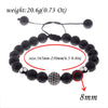 Blue Tiger Eyes Beads Weaving Bracelet Homme Men CZ Ball Beads Adjustable Bracelet Men