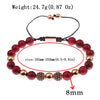 Blue Tiger Eyes Beads Weaving Bracelet Homme Men CZ Ball Beads Adjustable Bracelet Men