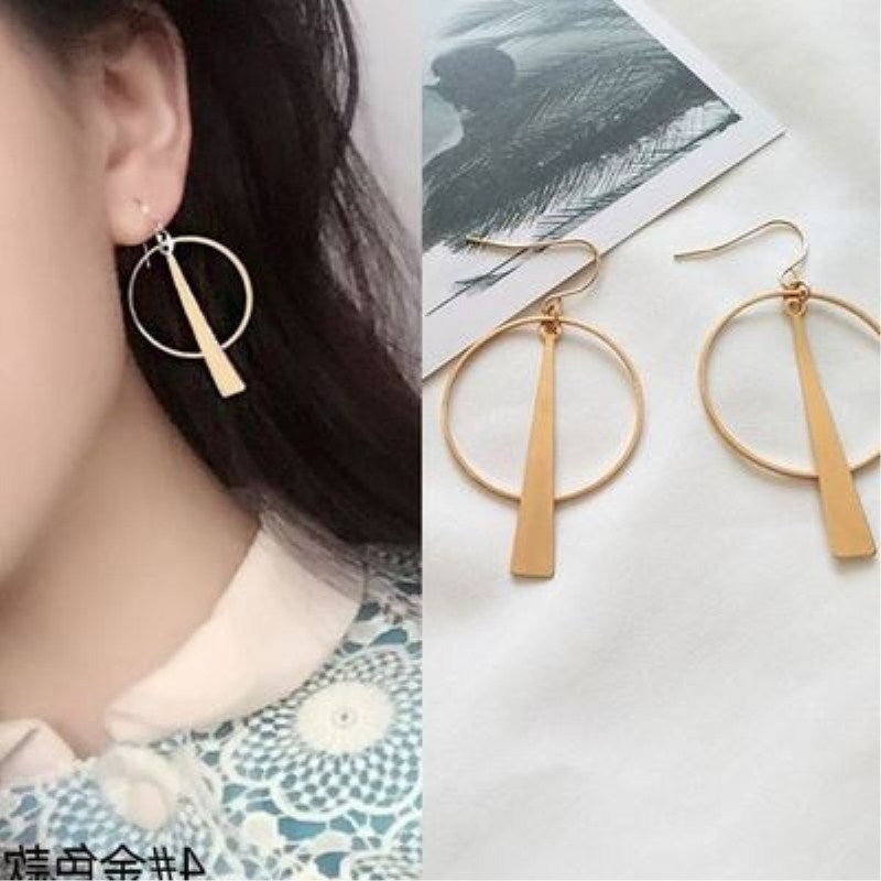 New Bohemia Geometric Triangle Circle Shell Simulated Pearls Long Tassel Big Drop Earrings Vintage Statement Punk Women Jewelry