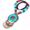Bohemia Long Ethnic Necklaces & Pendant Maxi Natural Stones Vintage Strand Statement Necklaces For Women Jewelry
