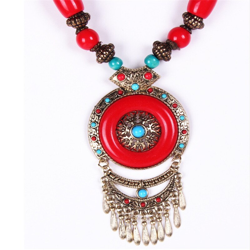 Bohemia Long Ethnic Necklaces & Pendant Maxi Natural Stones Vintage Strand Statement Necklaces For Women Jewelry