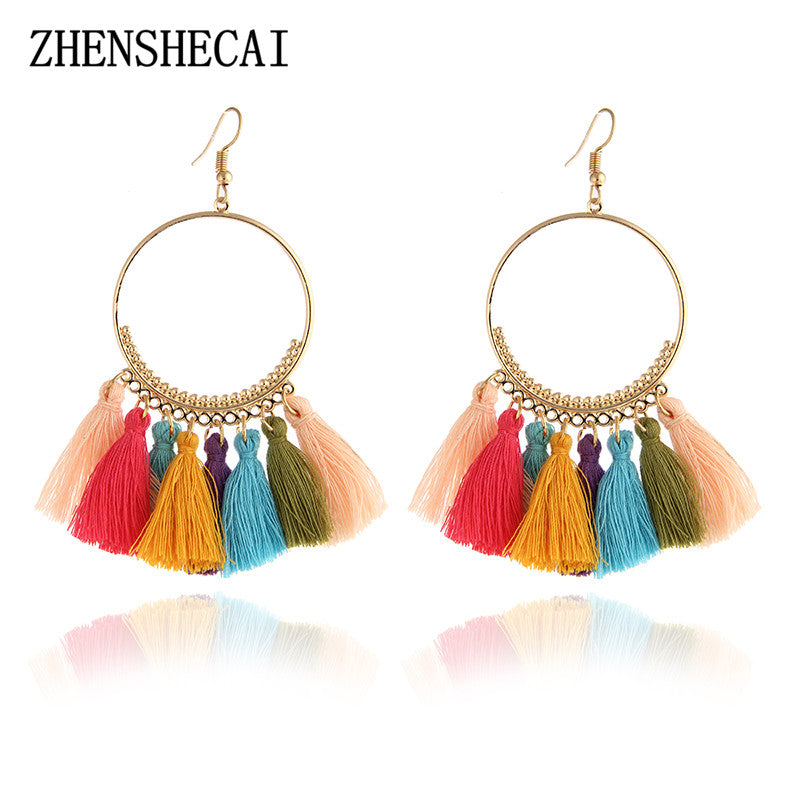 New Bohemia Long Tassel Earrings for Women Exaggerated boho Vintage Drop Earrings Statement Jewelry 2020 e0101