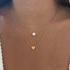 Bohemia Simple Imitation pearl love Heart Double layer Clavicle chain necklace accessories female Jewelry