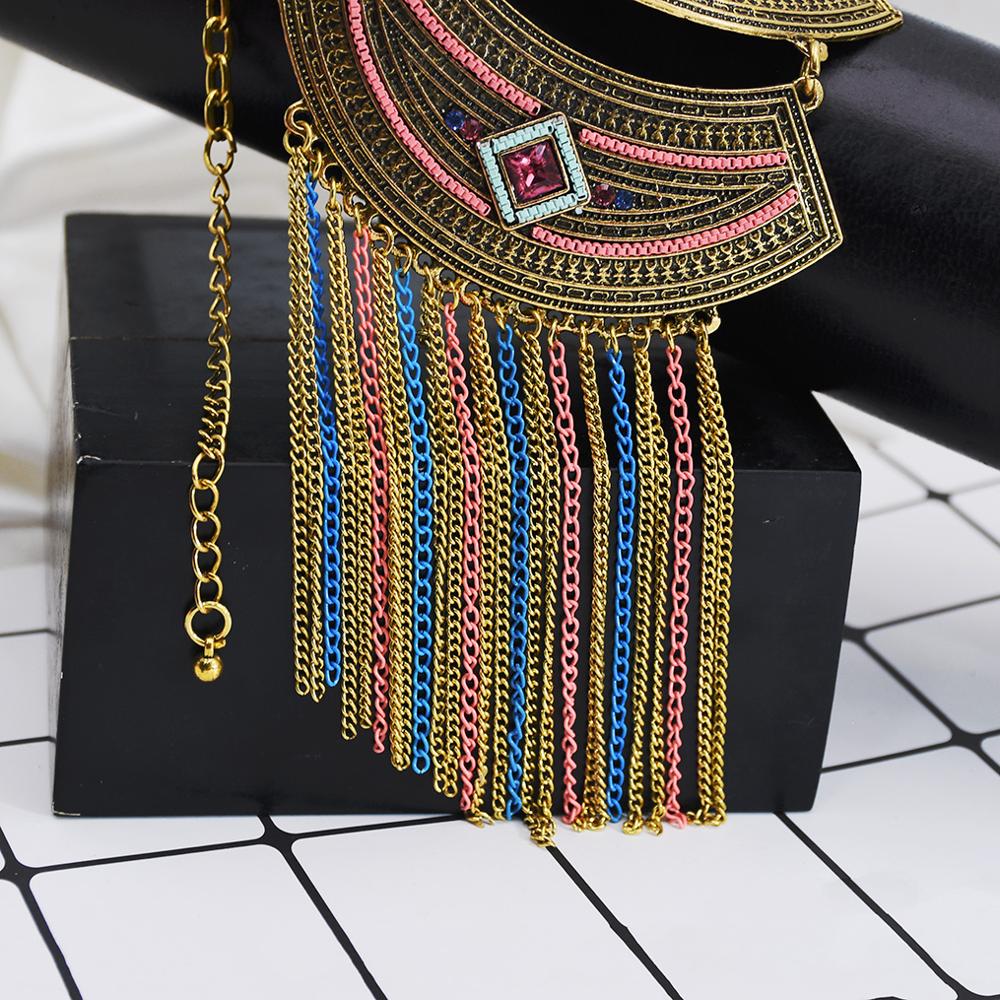 Bohemian Alloy Colorful Retro Necklace Personality Exaggerated Wild.
