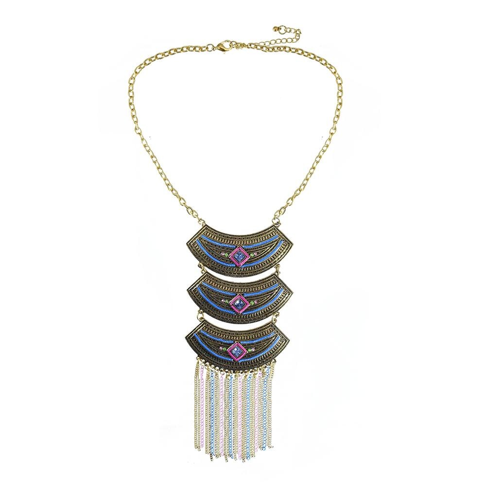 Bohemian Alloy Colorful Retro Necklace Personality Exaggerated Wild.
