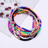 Bohemian Colorful Beads Elastic Resin Handmade Necklace Summer Beach Clavicle Chain Choker Jewelry