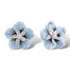 Bohemian Crystal Inlaid Earrings for Women Personality Blue Flower Rhinestone Earrings Accessories Party Jewelry