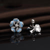 Bohemian Crystal Inlaid Earrings for Women Personality Blue Flower Rhinestone Earrings Accessories Party Jewelry
