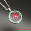 Bohemian Crystal Inlaid Hanging Necklace for Men's Cross Religious Rhinestone Pendant Necklace Accessories Party Jewelry