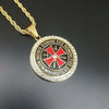 Bohemian Crystal Inlaid Hanging Necklace for Men's Cross Religious Rhinestone Pendant Necklace Accessories Party Jewelry