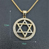 Bohemian Crystal Inlaid Round Hexagonal Pendant Necklace For Men Hexagonal Austrian Rhinestone Hanging Necklace Accessories