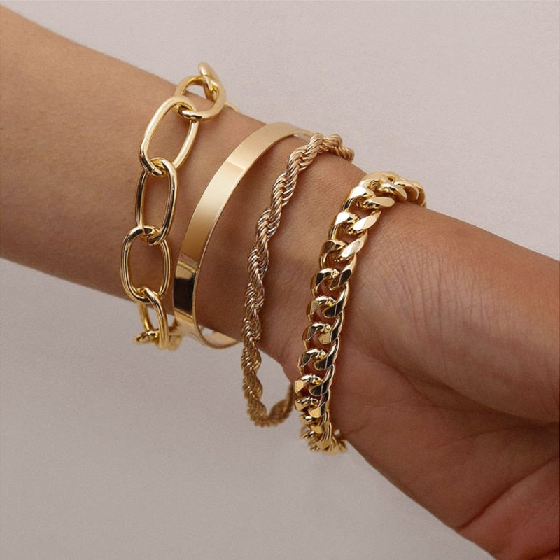 Bohemian Gold Pearl Bead Bracelet Chains Multilayer Bracelet for Girls Punk Jewelry 2021 trend Lady charms Women‘s Bracelett