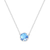 Bohemian Round Crystal Inlaid Pendant Blue Rhinestone Aurora Stone Opal Pendant Necklace Clavicle Chain Jewellery For Women