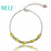 New Bracelet in April 2020, Natural grape stone 5ct Yellowish green ,real 925 sterling silver bracelet beautiful for women
