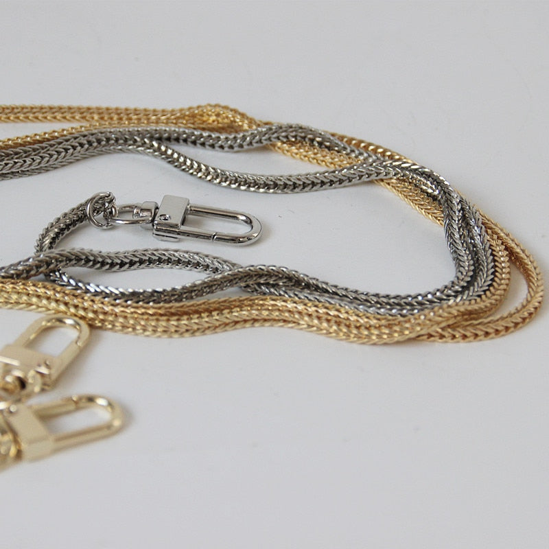 Brand Woman Handbag Accessory Solid Chain Silver Gold Metal Chain  Strap Women Elegant Cute Clutch Purse Chain