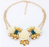 New Brand Luxury Jewelry Summer Design High Quality Charm Rose Flower Statement Choker Necklace Bib Necklace Maxi Necklace 190