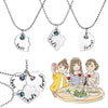 Broken Heart Blue/sky blue/Red Rhinestones Pendant Necklace Friends Forever 3 Pcs Splicing Necklace Friendship Gifts