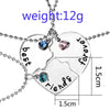 Broken Heart Blue/sky blue/Red Rhinestones Pendant Necklace Friends Forever 3 Pcs Splicing Necklace Friendship Gifts