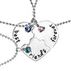 Broken Heart Blue/sky blue/Red Rhinestones Pendant Necklace Friends Forever 3 pcs Splicing Necklace Friendship Gifts