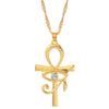 CZ Eye of Horus Egypt Charm Pendant Ankh Cross Religious Necklace for Women Choker Necklaces Jewelry Gold Color