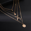 Chain Necklace Multilayer Moon Stainless Steel Disc Gold Pendant Necklace For Women  Trend Female Jewelry Collar