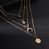 Chain Necklace Multilayer Moon Stainless Steel Disc Gold Pendant Necklace For Women Trend Female Jewelry Collar