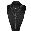 Chain Necklace Multilayer Moon Stainless Steel Disc Gold Pendant Necklace For Women Trend Female Jewelry Collar