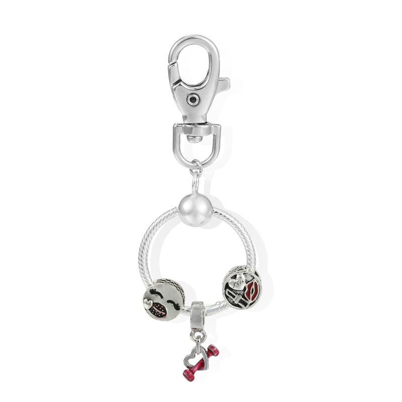 Charm Keychains For Women Handbag Car Keyfobs Brand Keyrings Pendant Charm Beads Accessories DIY Jewelry Gifts