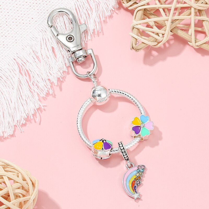 Charm Keychains For Women Handbag Car Keyfobs Brand Keyrings Pendant Charm Beads Accessories DIY Jewelry Gifts